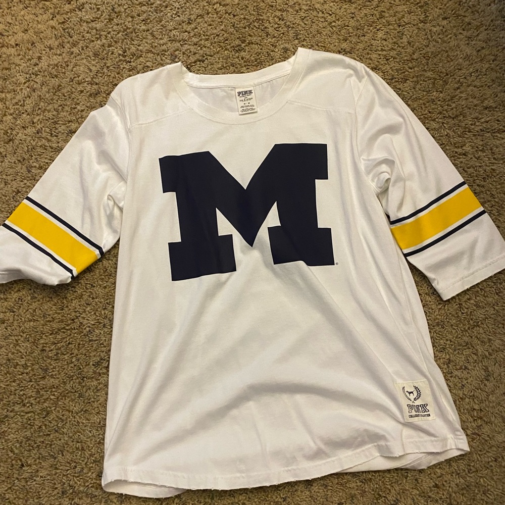 Worn Once Victoria Secret PINK University of Michigan T-Shirt Medium